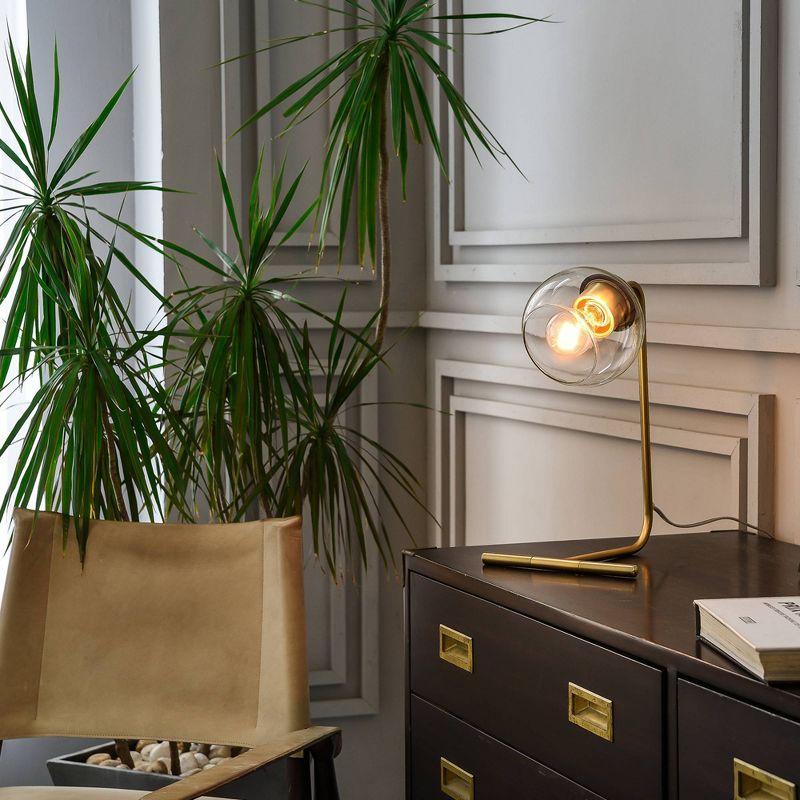 15" Mason Desk Lamp with Glass Shade Matte Brass - Globe Electric