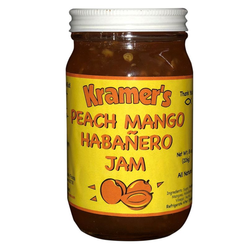 Kramer's Peach Mango Habenero Jam - 8oz Jar