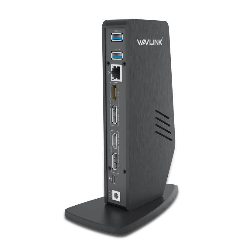 Wavlink Universal 5K USB-C/A Laptop Docking Station, 4K Dual Video Docking Station 2 x HDMI, 2 x DisplayPort, Gigabit Ethernet, USB C in, 6 x USB 3.0, Audio, Mic, For Windows & Mac, PD Not Supported