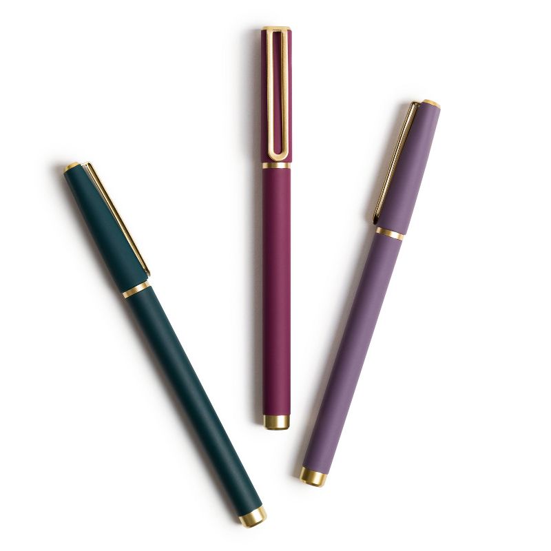 6pk Felt Tip Pens Soft Touch Catalina Emerald/Maroon/Purple Black Ink - U Brands