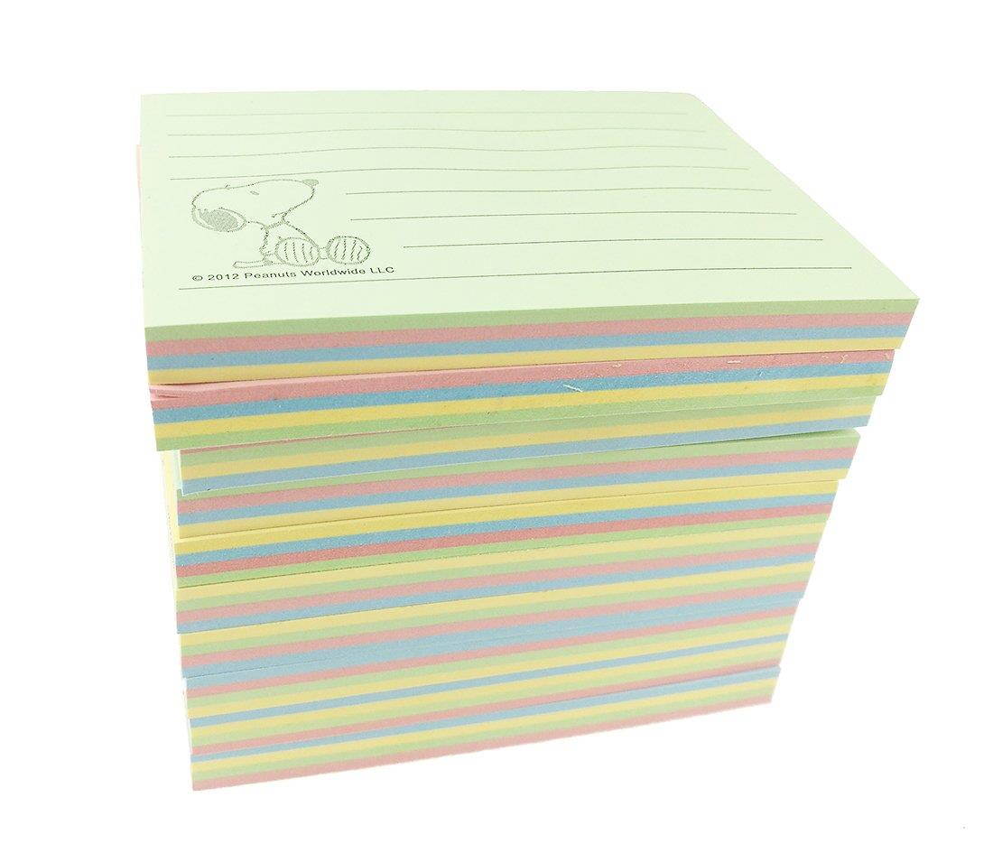 Peanuts Character Snoopy Colorful Sticky Notes,3.95 in x 2.95 in, 10 Pads/Pack, 80 Sheets/Pad(Rectangle, 10 Pads)