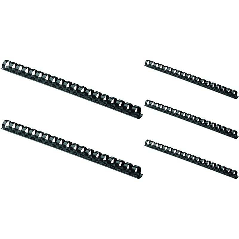 52326 Plastic Comb Bindings, 1/2" Diameter, 90 Sheet Capacity, Black (5 Pack of 100 Combs)