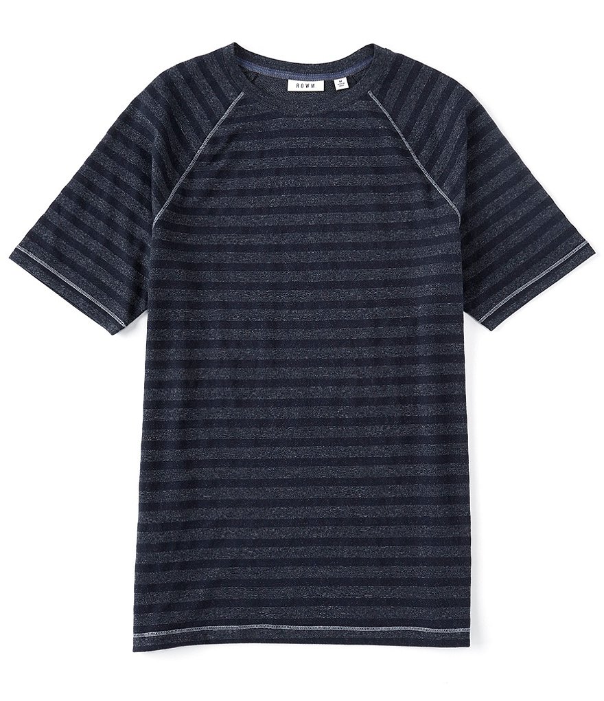 Rowm Short-Sleeve Herringbone Stripe Crew