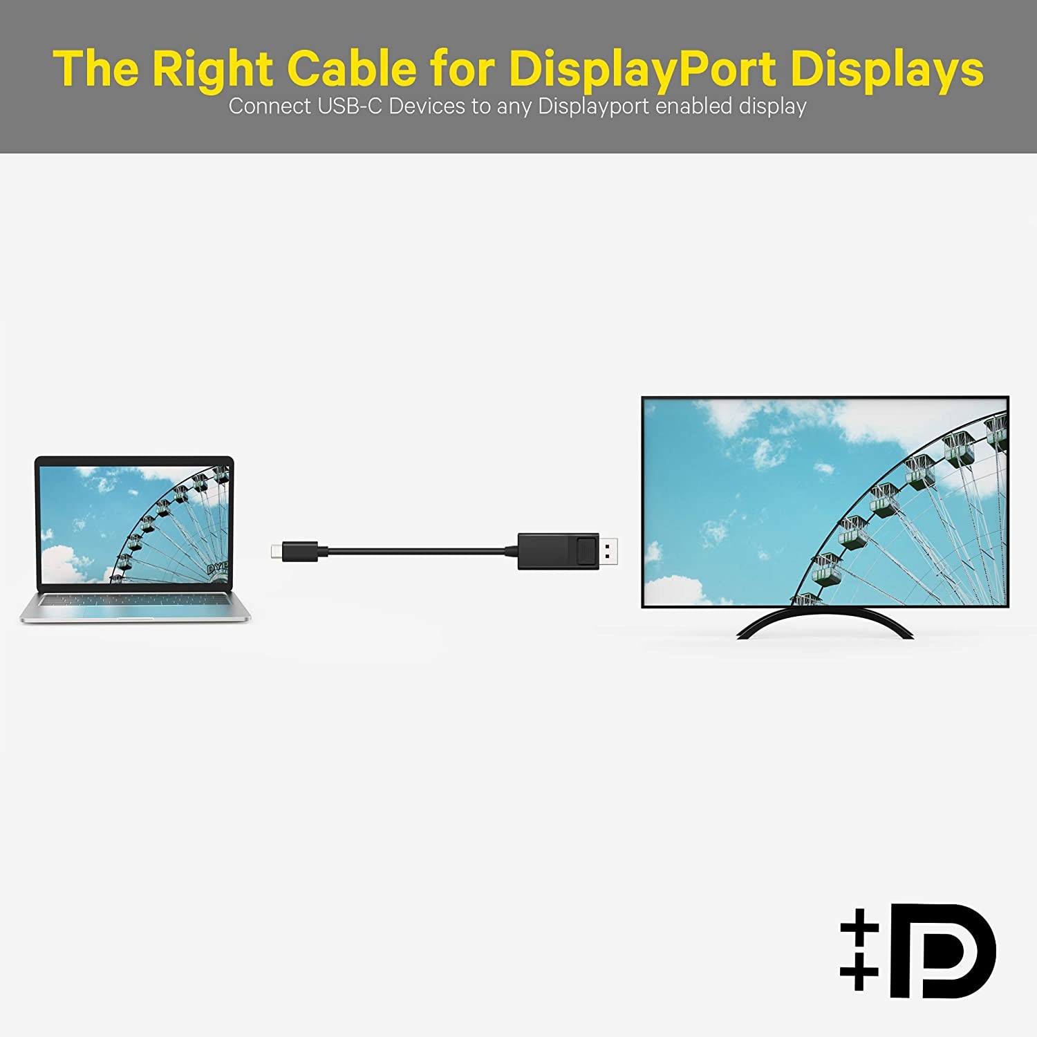 FVH Thunderbolt 2 Port Male to Male Video Data Cable for MacBook & SSD & Displays TB-004-WH