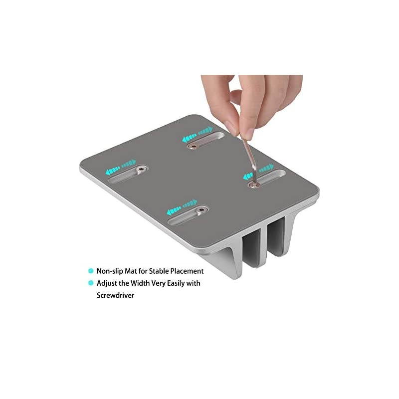 Vertical Laptop Stand Double Slot Adjustable Tablet Laptop Holder Aluminum Alloy Cooler Space-Saving Fits for Most Laptop