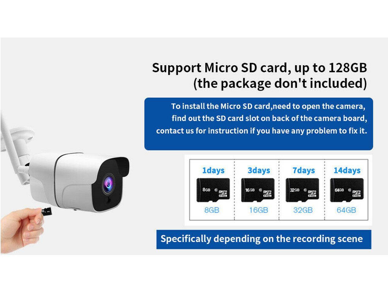 CamHi IMX335 4MP 5MP wireless ip camera outdoor IR 128GB SD card speaker MIC P2P