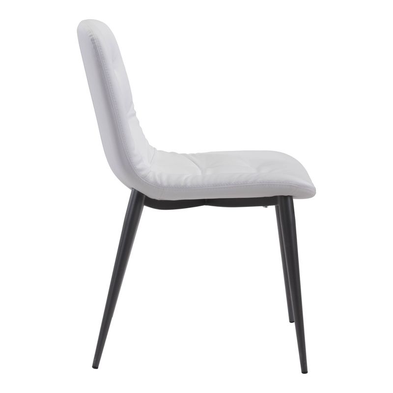 Set of 2 Luxe Tufted Dining Chairs White - ZM Home