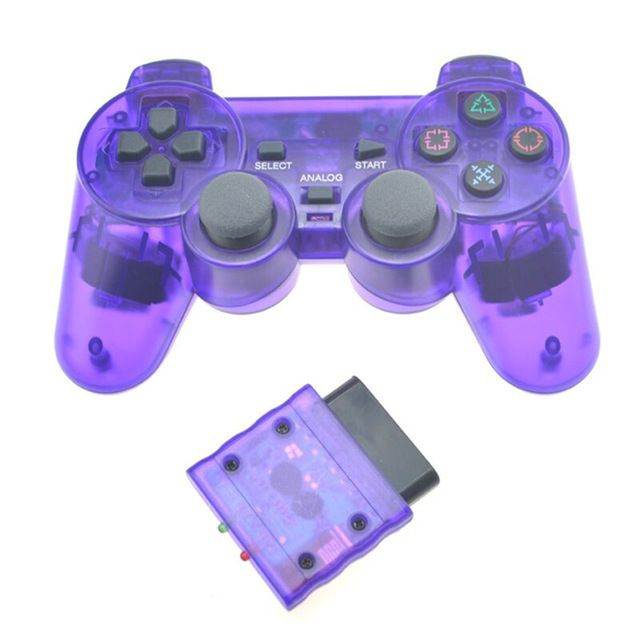 Transparent Color Wireless Gamepad For Sony PS2 2.4G Vibration Joystick Blutooth Controller For Playstation 2 Joypad