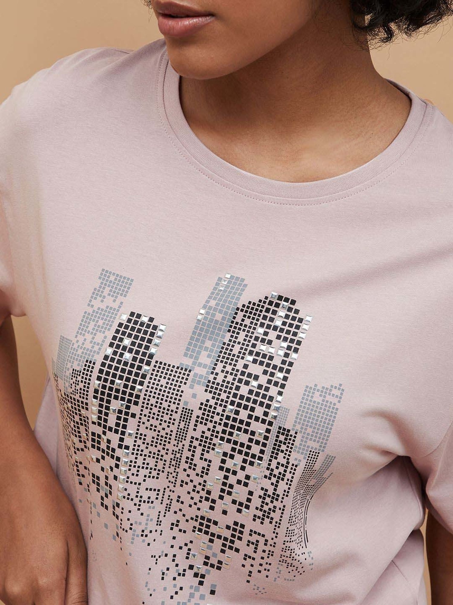 Fame Forever by Lifestyle Pink Cotton Printed T-Shirt