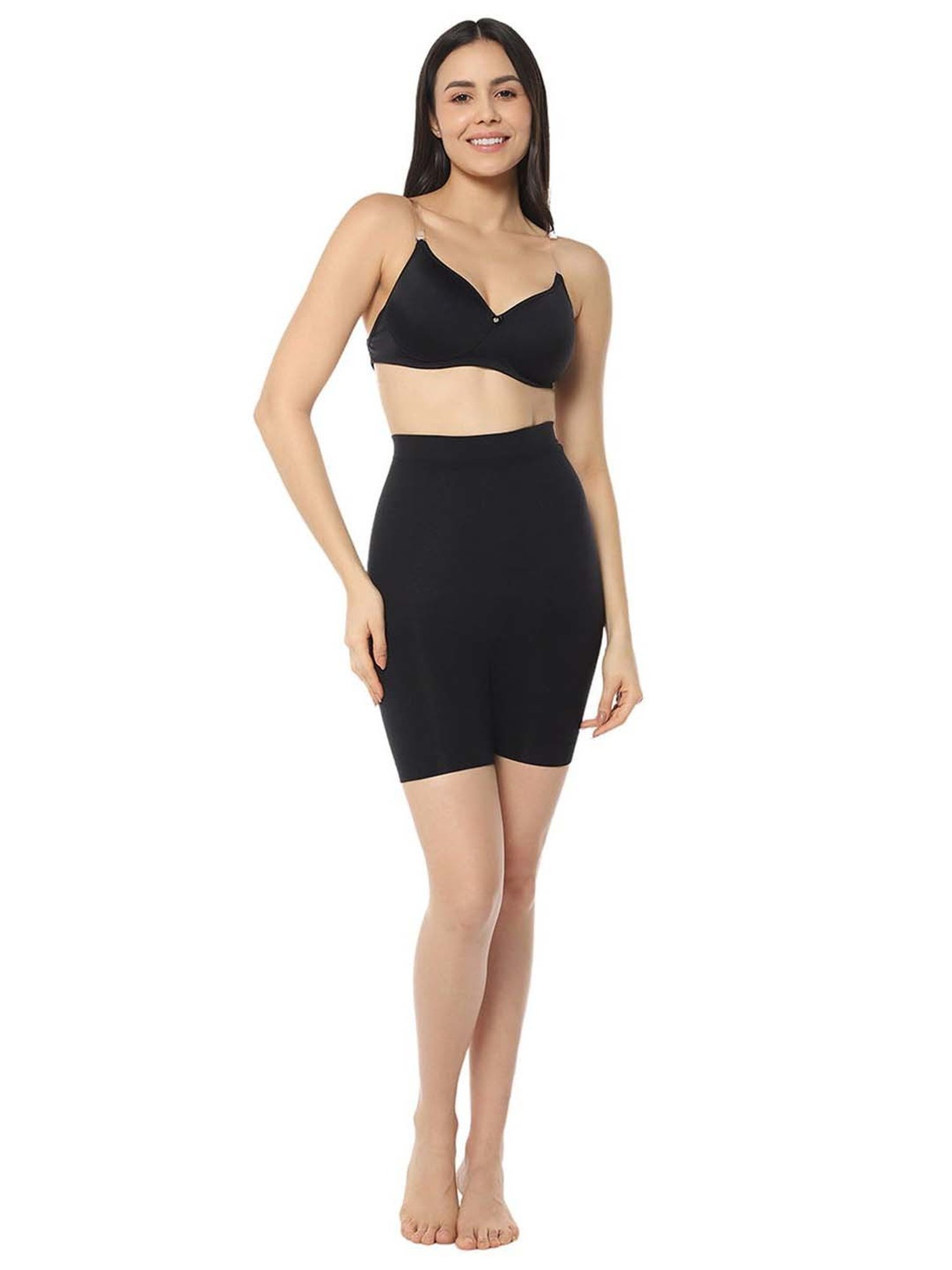 Amante Black Full Coverage Thigh Shaper