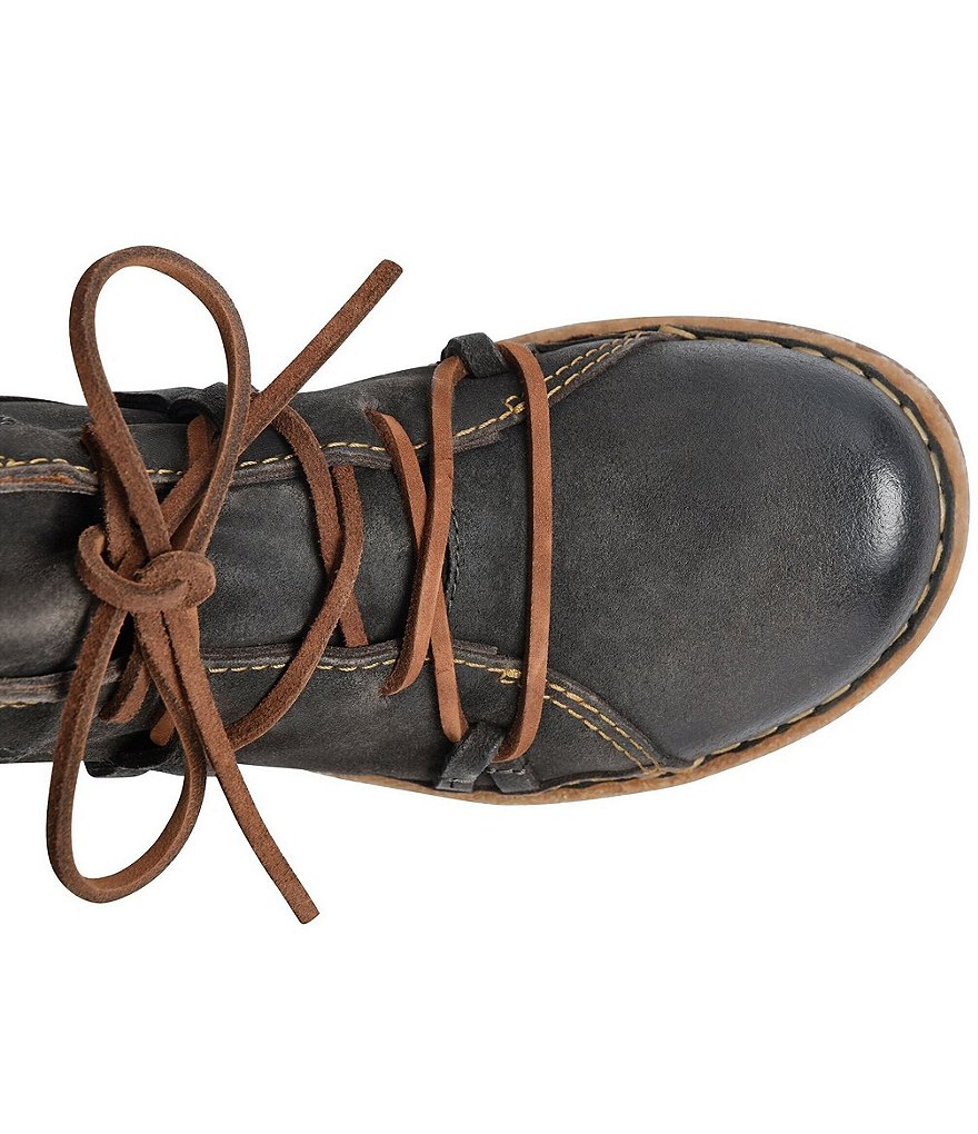 Born Temple II Distressed Leather Lace-Up Booties