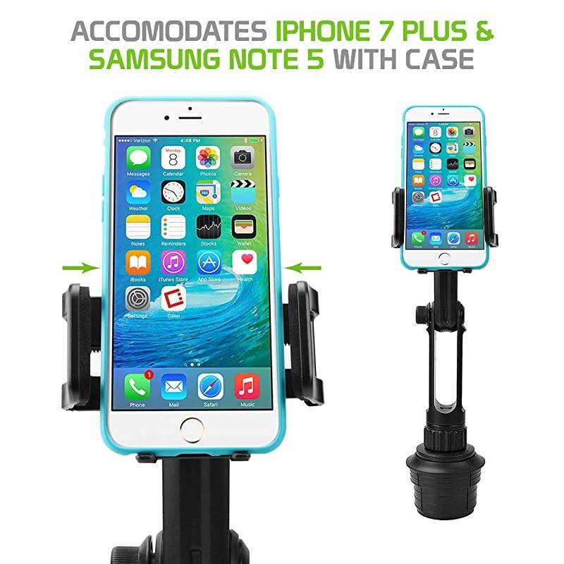 Universal Car Cup Holder Mount for Apple iPhone 11 Pro Max Xr Xs Max X 8 8 Plus 7 7+, Samsung Note 10+ 9 8 Galaxy S10 S10+ S9 PLUS S8, LG G7/G6/V30/Q7+/Stylo 4/V35, Moto G6/X4 Extra Long Neck
