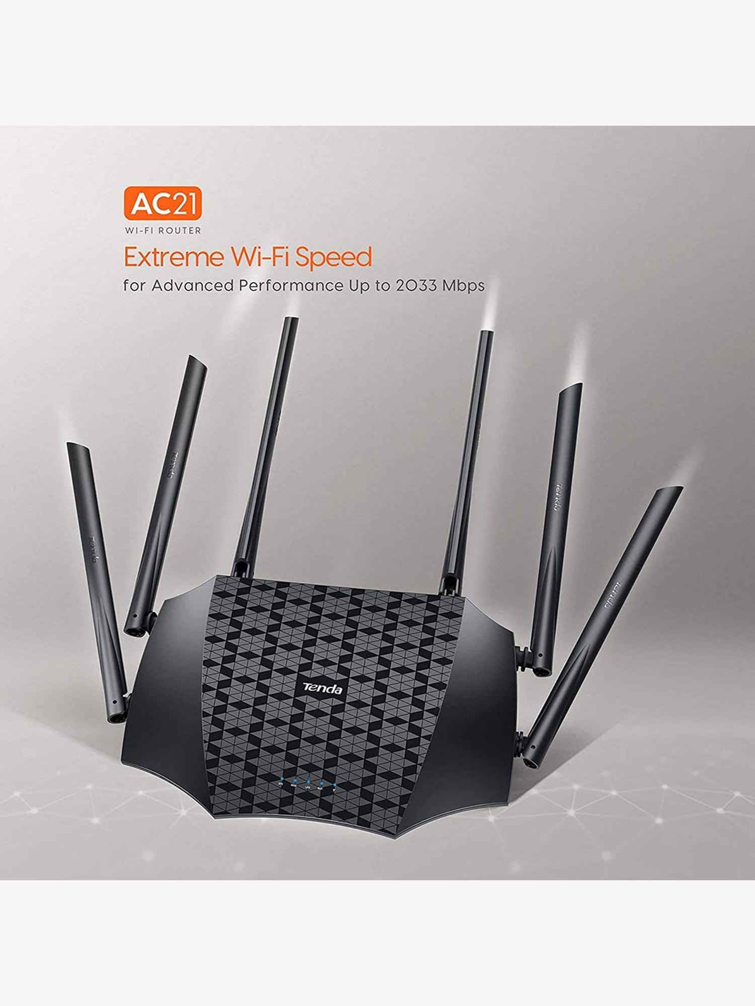 Tenda AC21 AC2100 Dual Band Wireless Gigabit Router (Black)