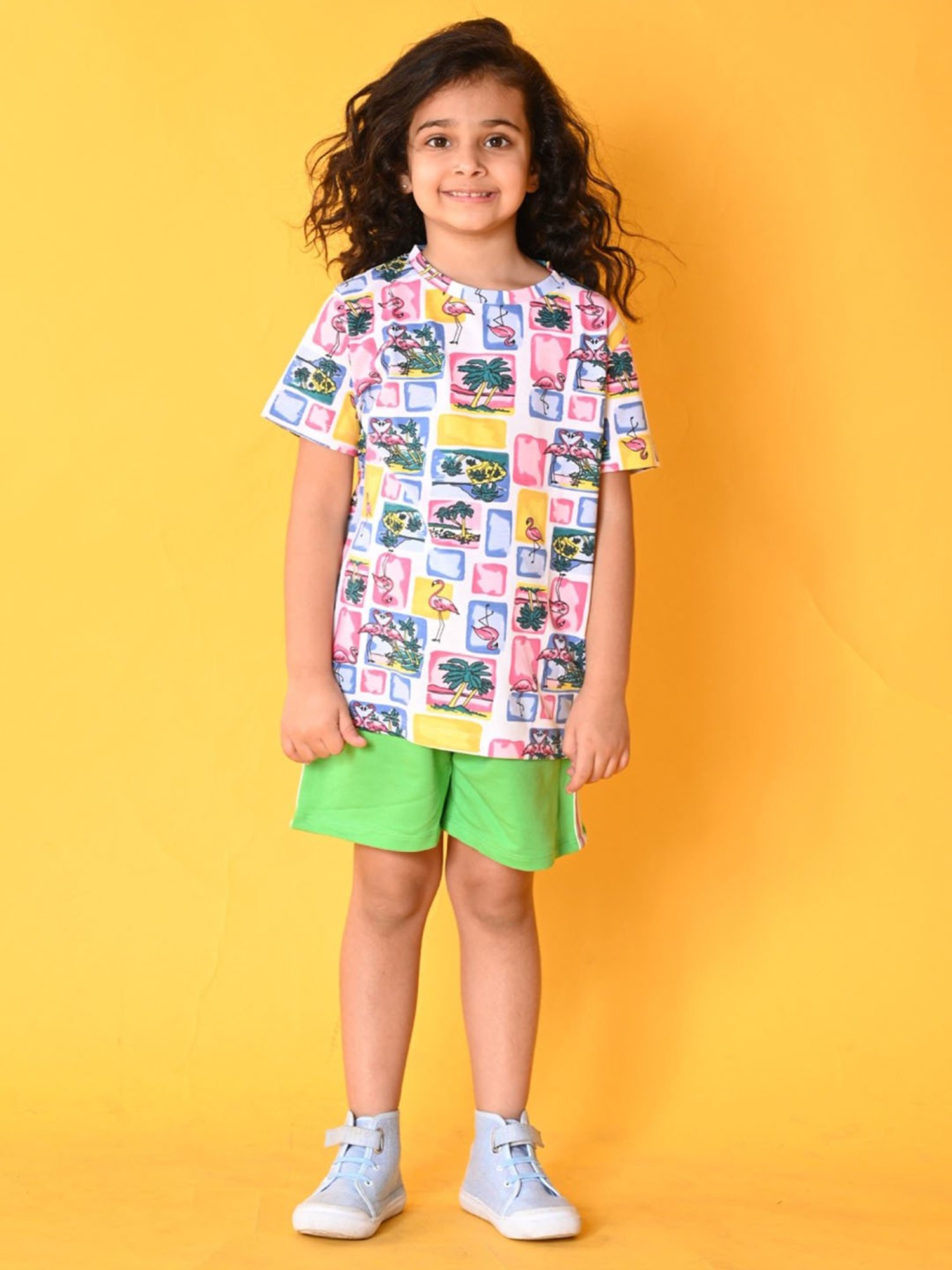 Anthrilo Kids Multicolor Cotton Printed T-Shirt Set