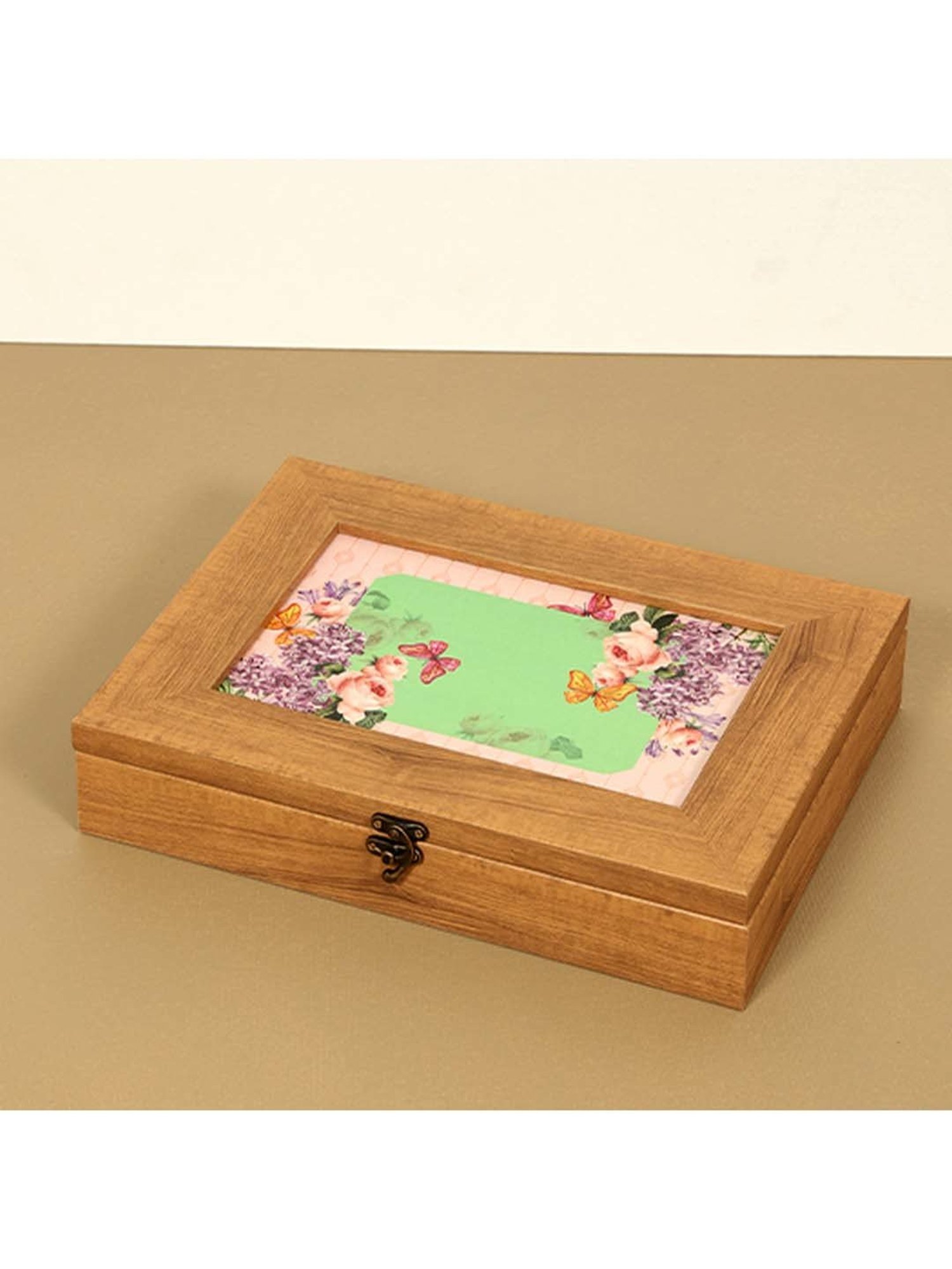 ICRAFT Groovy Mint Series Green & Beige Mdf Large Storage Box