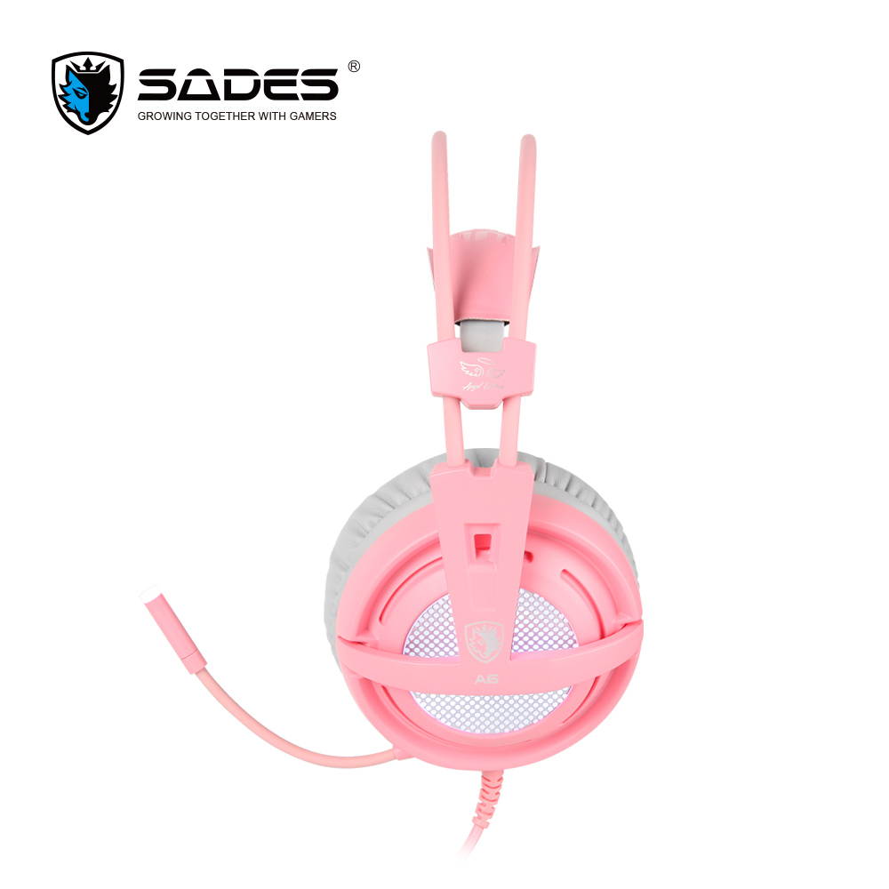 SADES A6 Virtual 7.1 Surround Sound USB Connector Wired Game Headset Over Ear For PC/Laptop