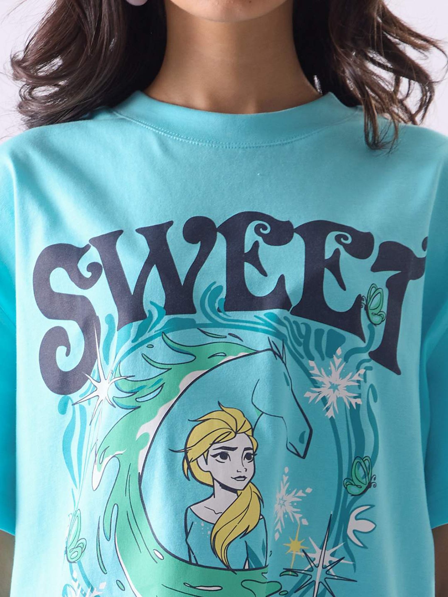 The Souled Store Blue Cotton Printed T-Shirt