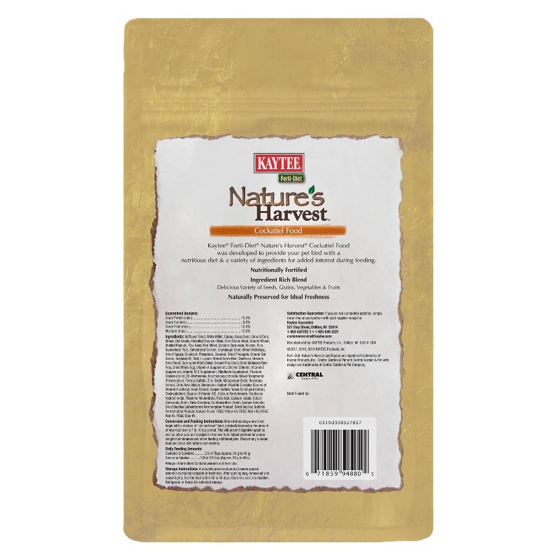 Kaytee Nature's Harvest Cockatiel Food - 4lb