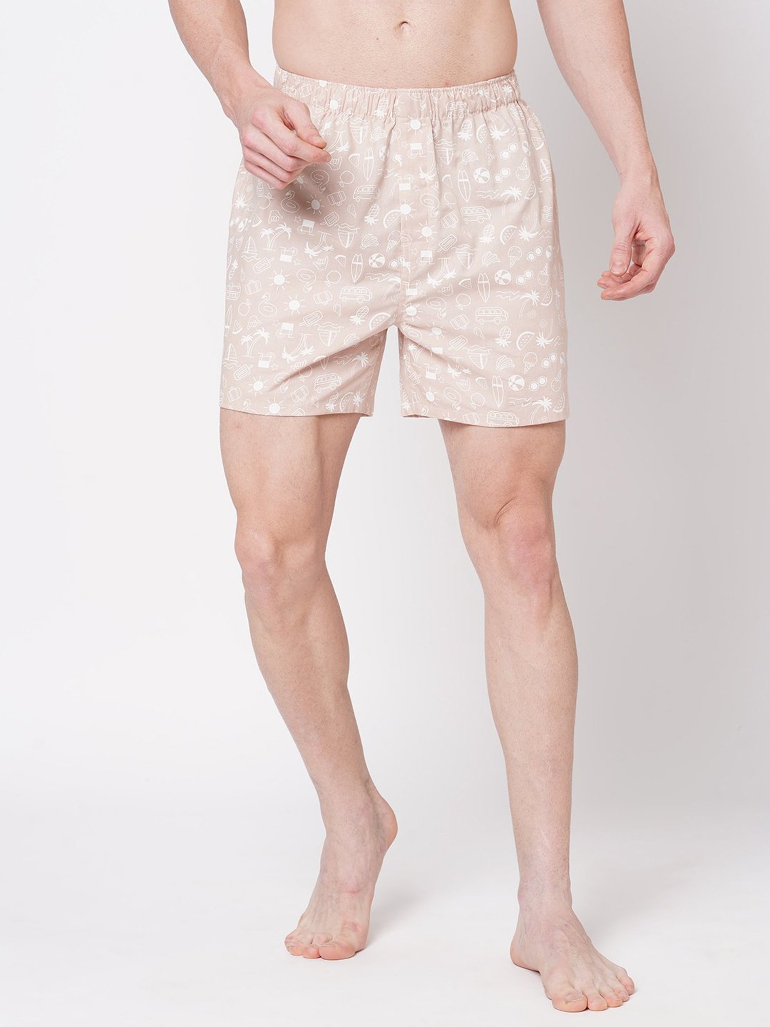 Fitz Peach Printed Cotton Boxers