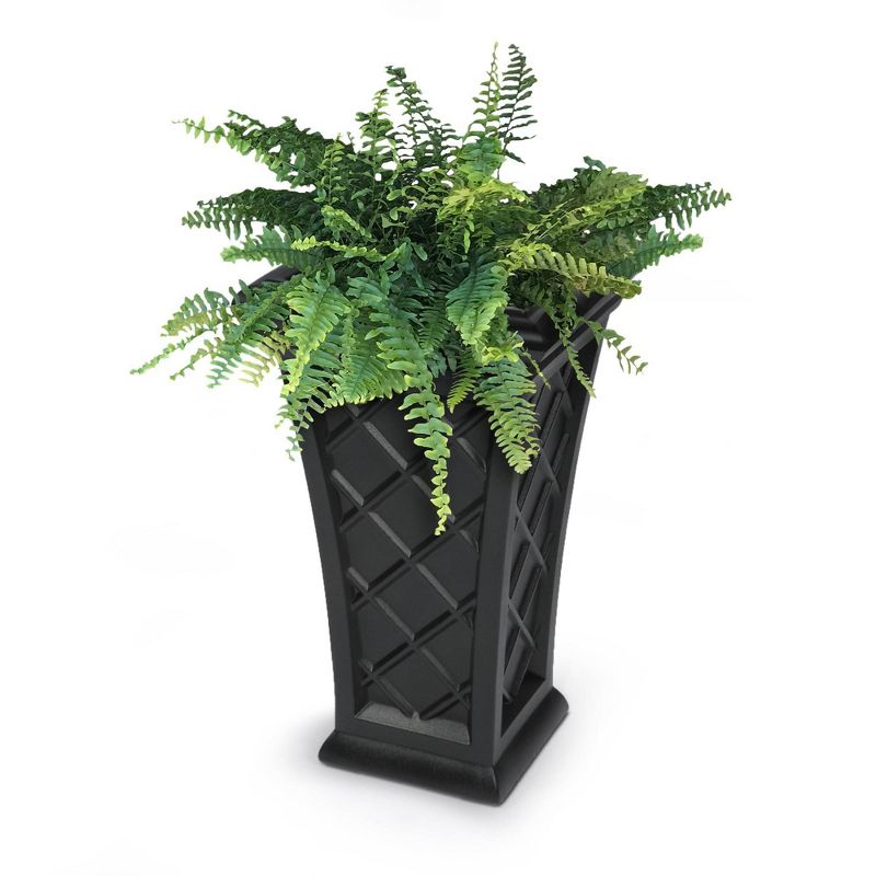 28" Square Georgian Tall Planter Black - Mayne