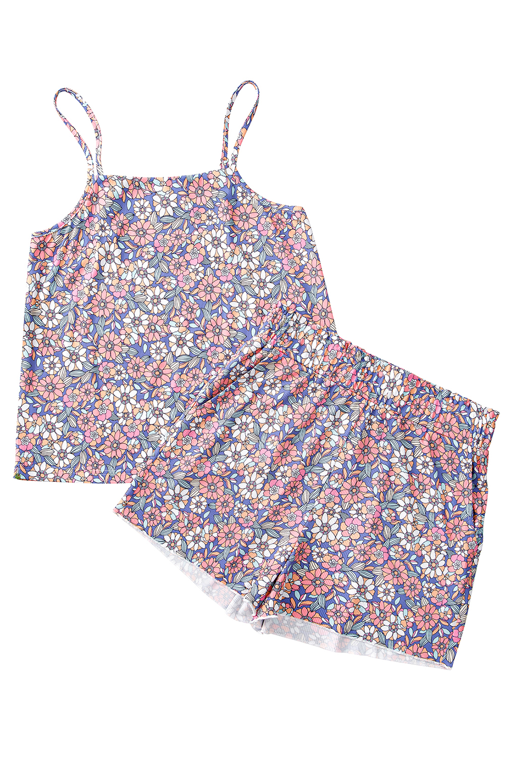 Skobeloff Textured Ruffle Split Top and Drawstring Shorts Set