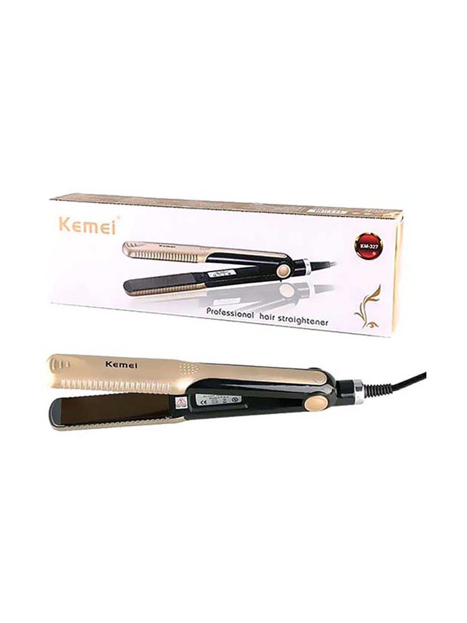 Kemei KM-327 Hair Straightener (Beige)