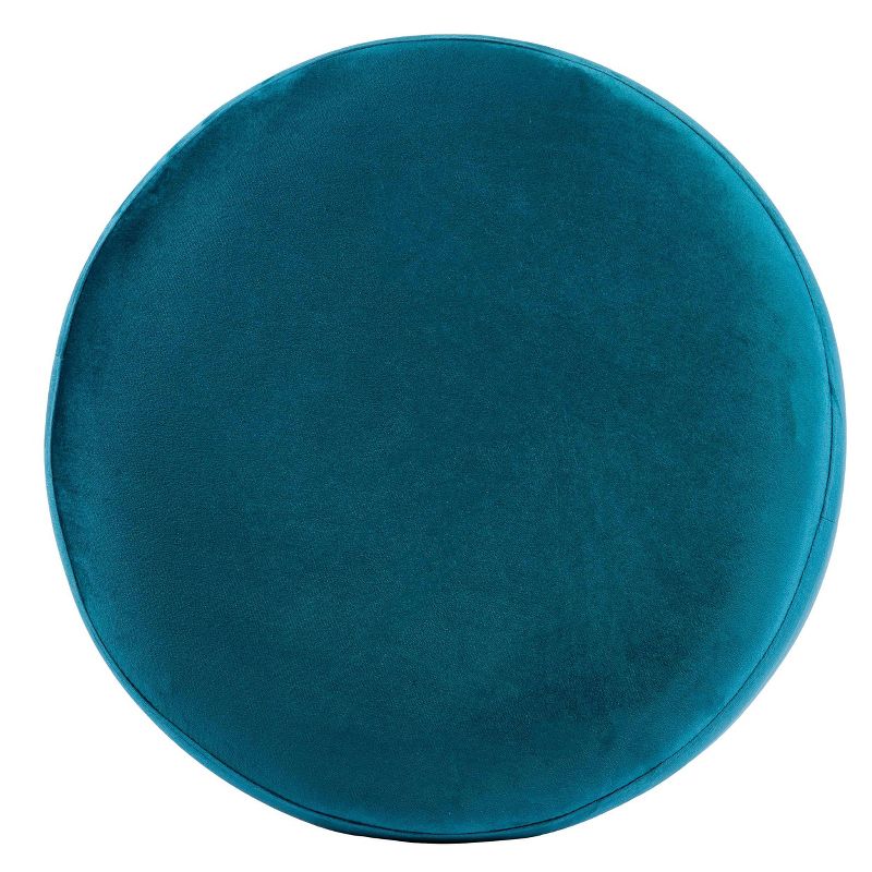 Newstret Round Upholstered Ottoman Cyan - Aiden Lane