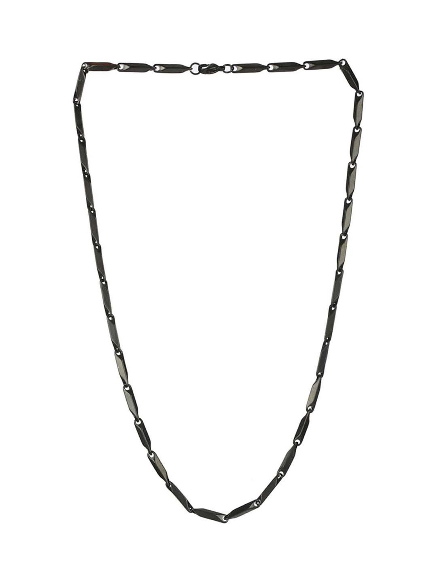 Bold by Priyaasi Black Cuboids Link Chain for Men