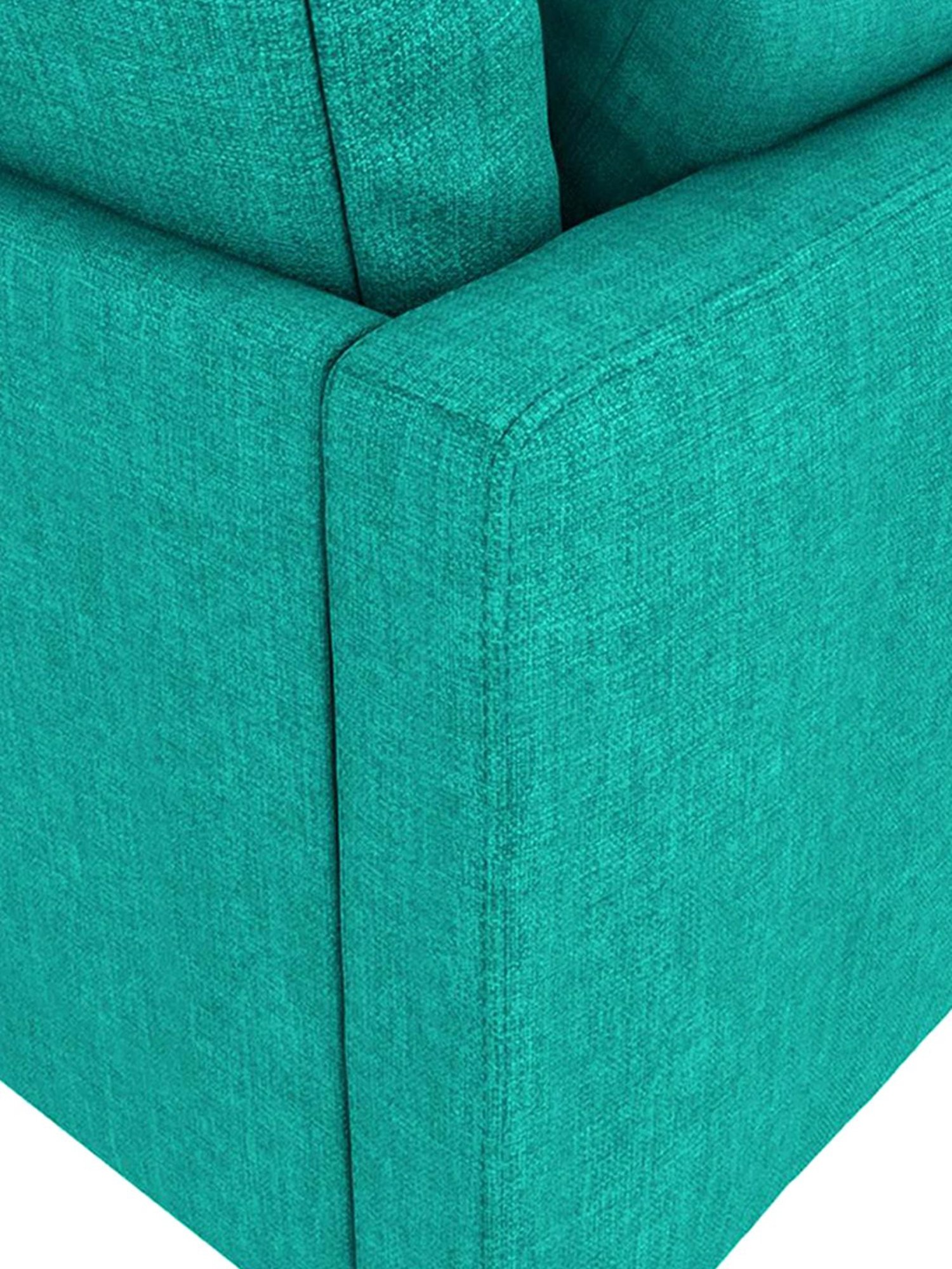 Trevi Duke Turquoise Green Fabric & Neem Wood 6 Seater RHS Sectional Sofa