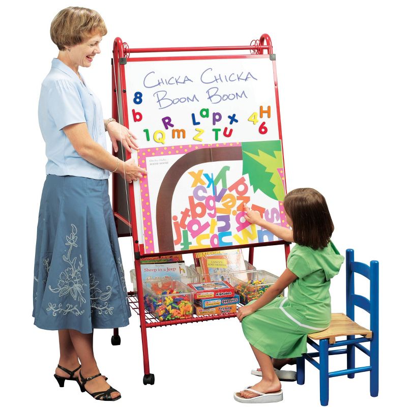 School Specialty Mobile Multi-Purpose Easel, 62 x 30 x 26 Inches, Metal