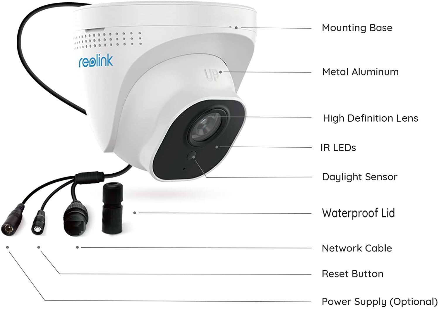 REOLINK PoE IP Camera Outdoor 5MP HD Video Surveillance Work with Google Assistant, Audio IR Night Vision Motion Detection SD Card Slot