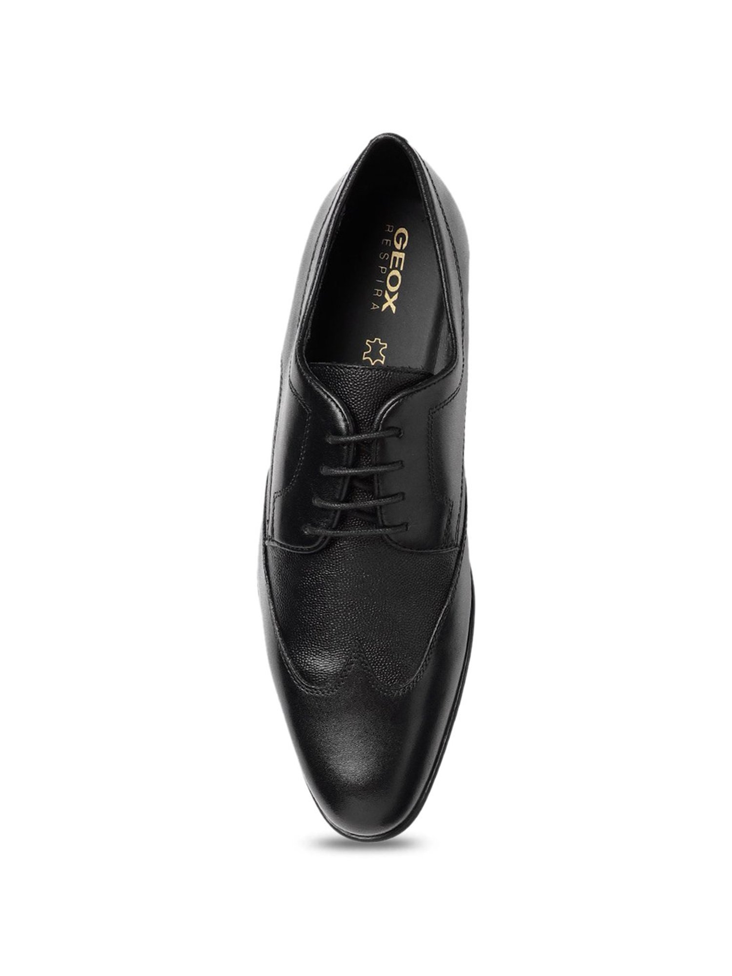 Geox Men's U Iacopo Black Leather Derby Shoes