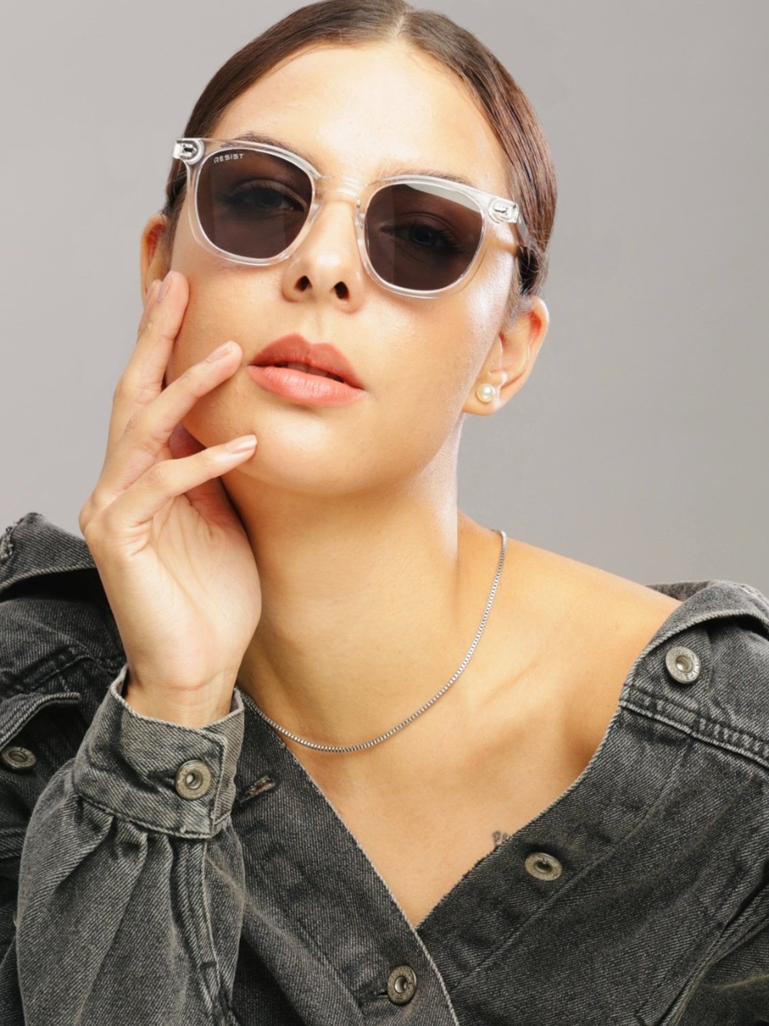 Resist Eyewear Black Wayfarer uv protected Unisex Sunglasses