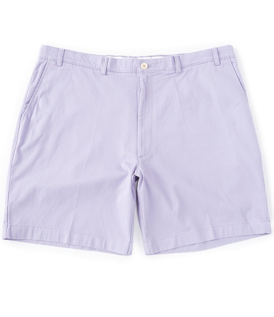 Roundtree & Yorke Big and Tall Performance 9#double; and 11#double; Inseam Flat Front Herringbone Print Shorts