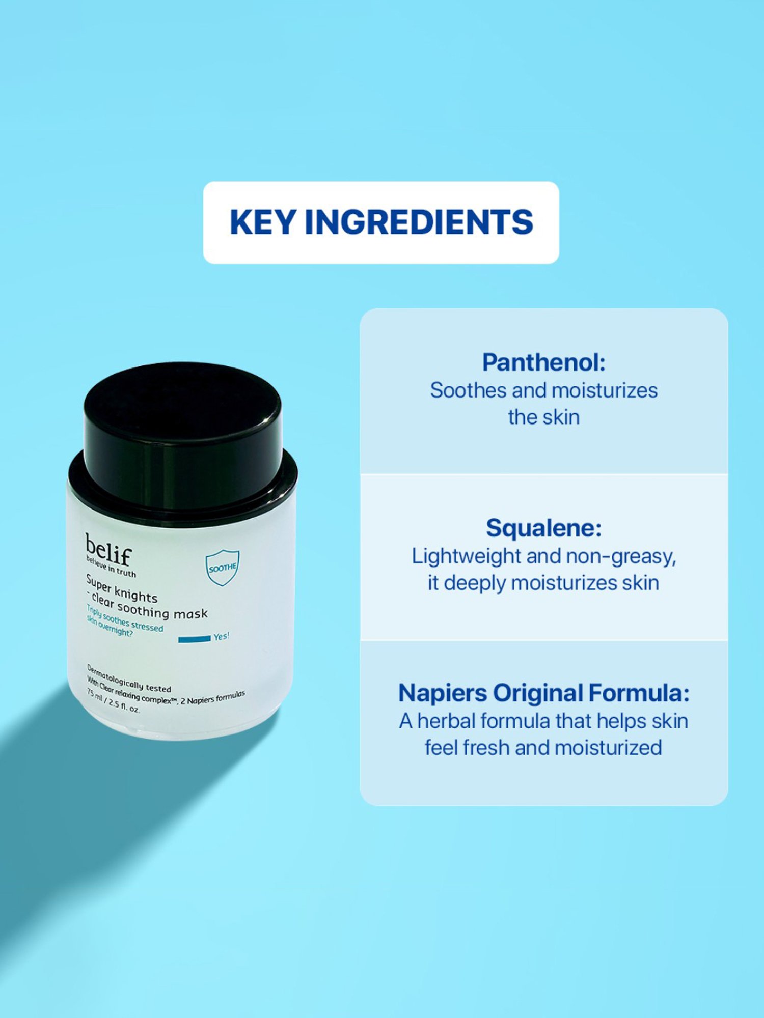 Belif Super Knights - Clear Soothing Mask - 75 ml
