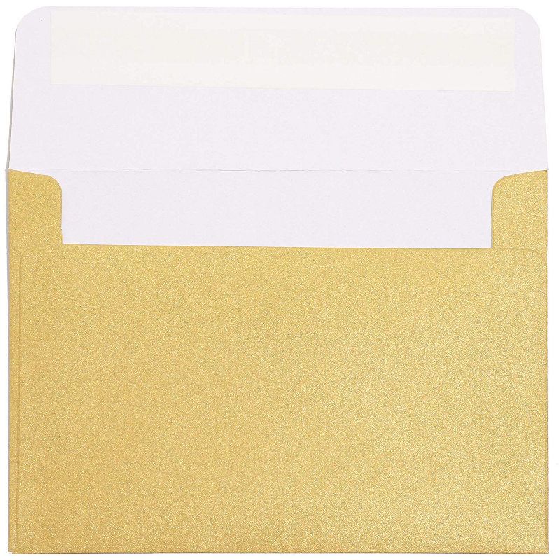 Paper Junkie 50-Pack A1 Metallic Gold Envelopes Self Seal Square Flap 3.5 x 5 for Invitation Greeting Cards