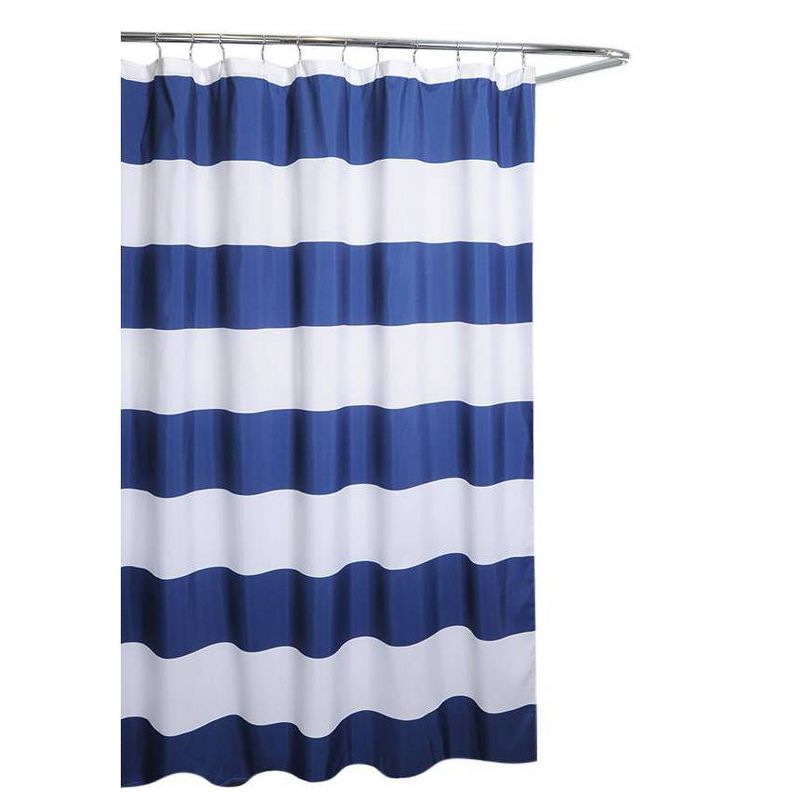 Rail Striped Shower Curtain Navy - Moda at Home