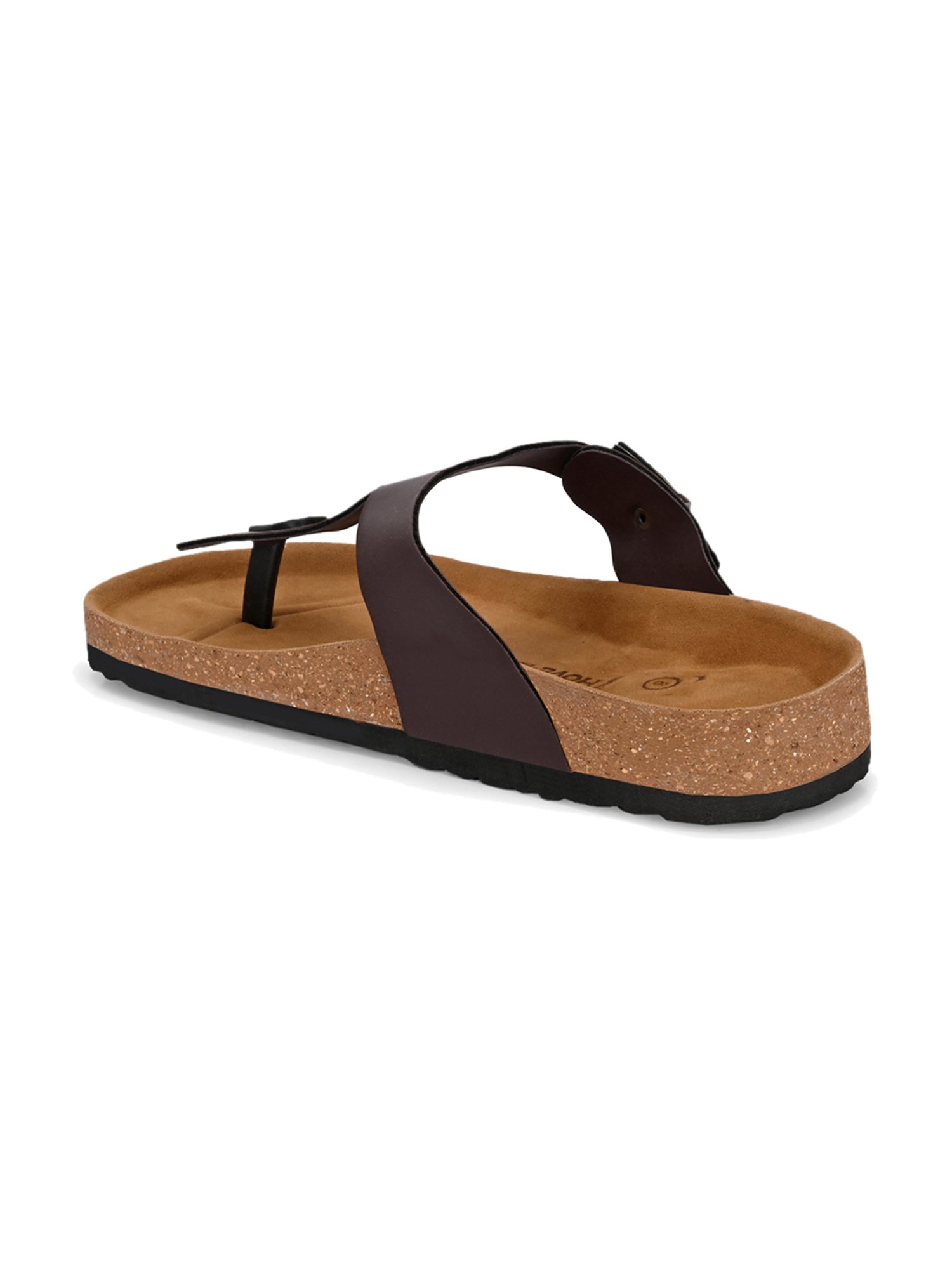 Hoversole Men's Brown Cork T-Strap Sandals