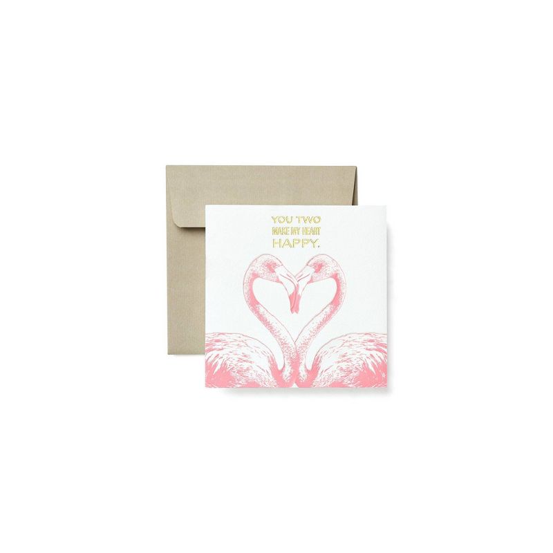 Funny Flamingos Engagement Greeting Card