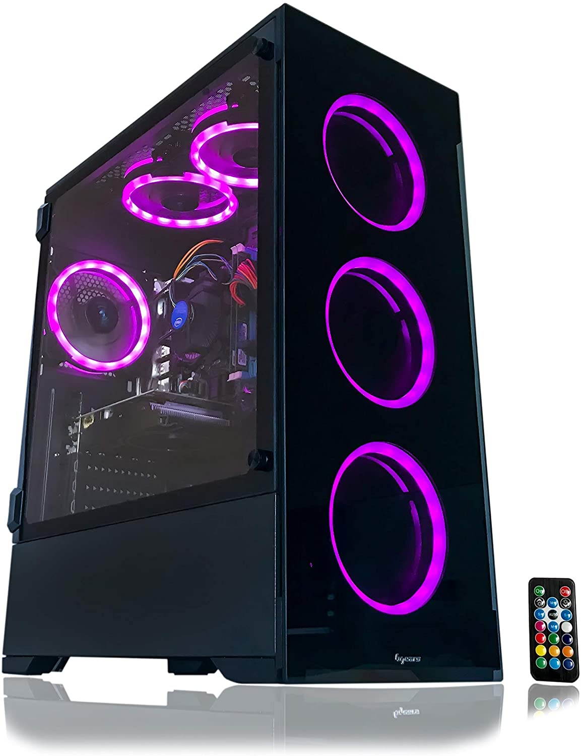 Gaming PC Desktop Computer Intel i5 3.10GHz,8GB Ram,1TB Hard Drive,Windows 10 pro,WiFi Ready,Video Card Nvidia GTX 650 1GB, 6 RGB Fans with Remote