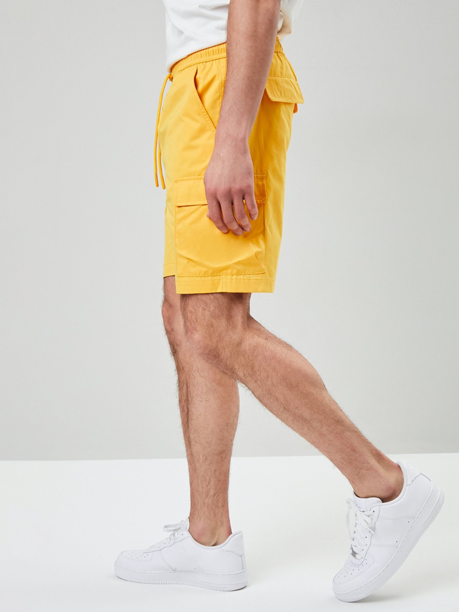 Forever 21 Yellow Regular Fit Cargo Shorts