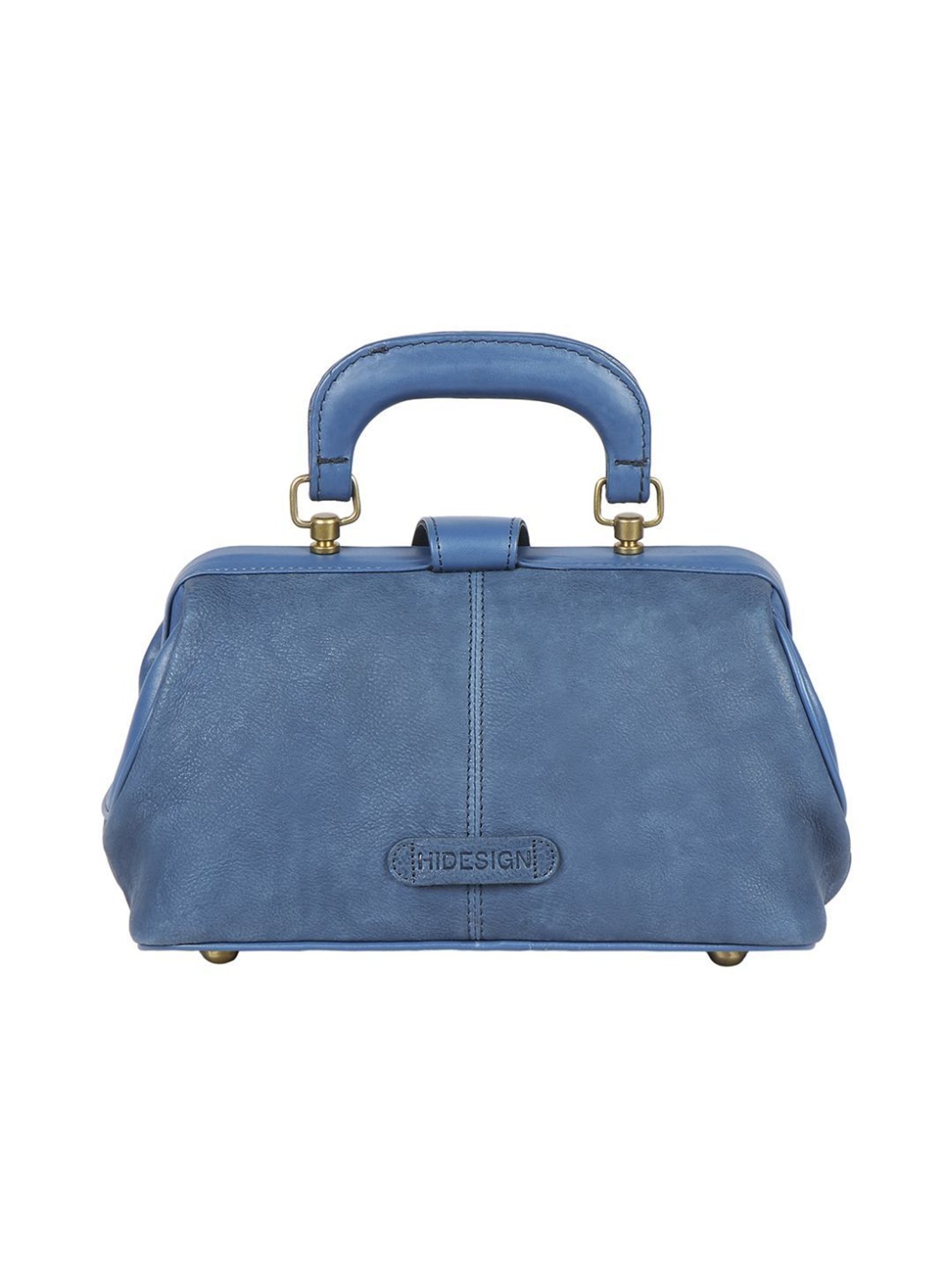 Hidesign Blue Solid Medium Handbag