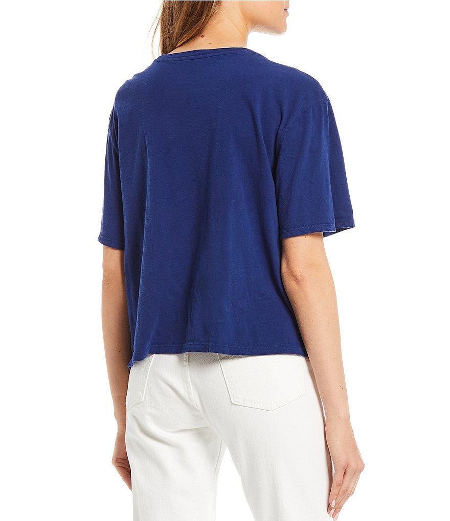 Junk Food Mickey Stars Short Sleeve Cropped Graphic Tee