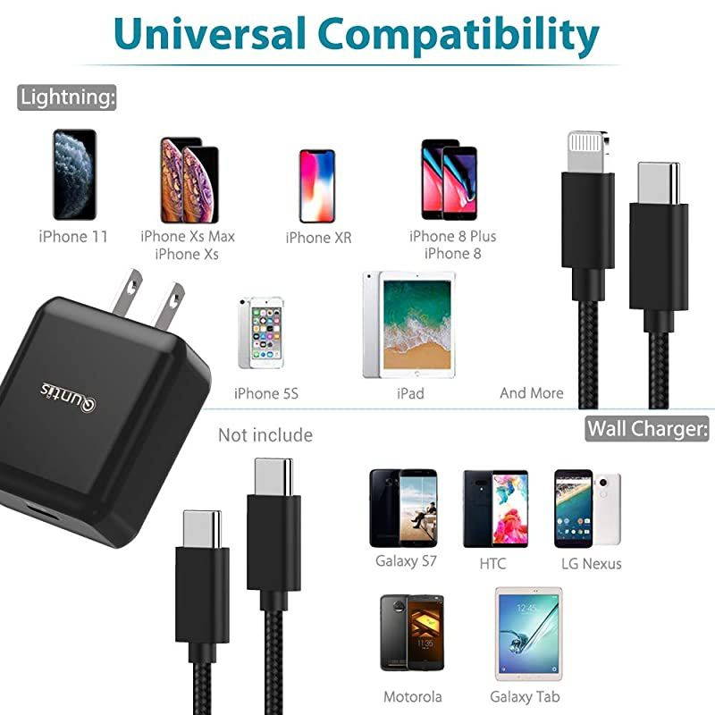 20W iPhone Charger Fast Charging-  USB-C Wall Charger Plug with 6FT MFi Certified USB C to Lightning Cable for iPhone 12 Mini Pro Max 11 Pro Max XS Max XR X iPad Pro AirPods Pro, Black