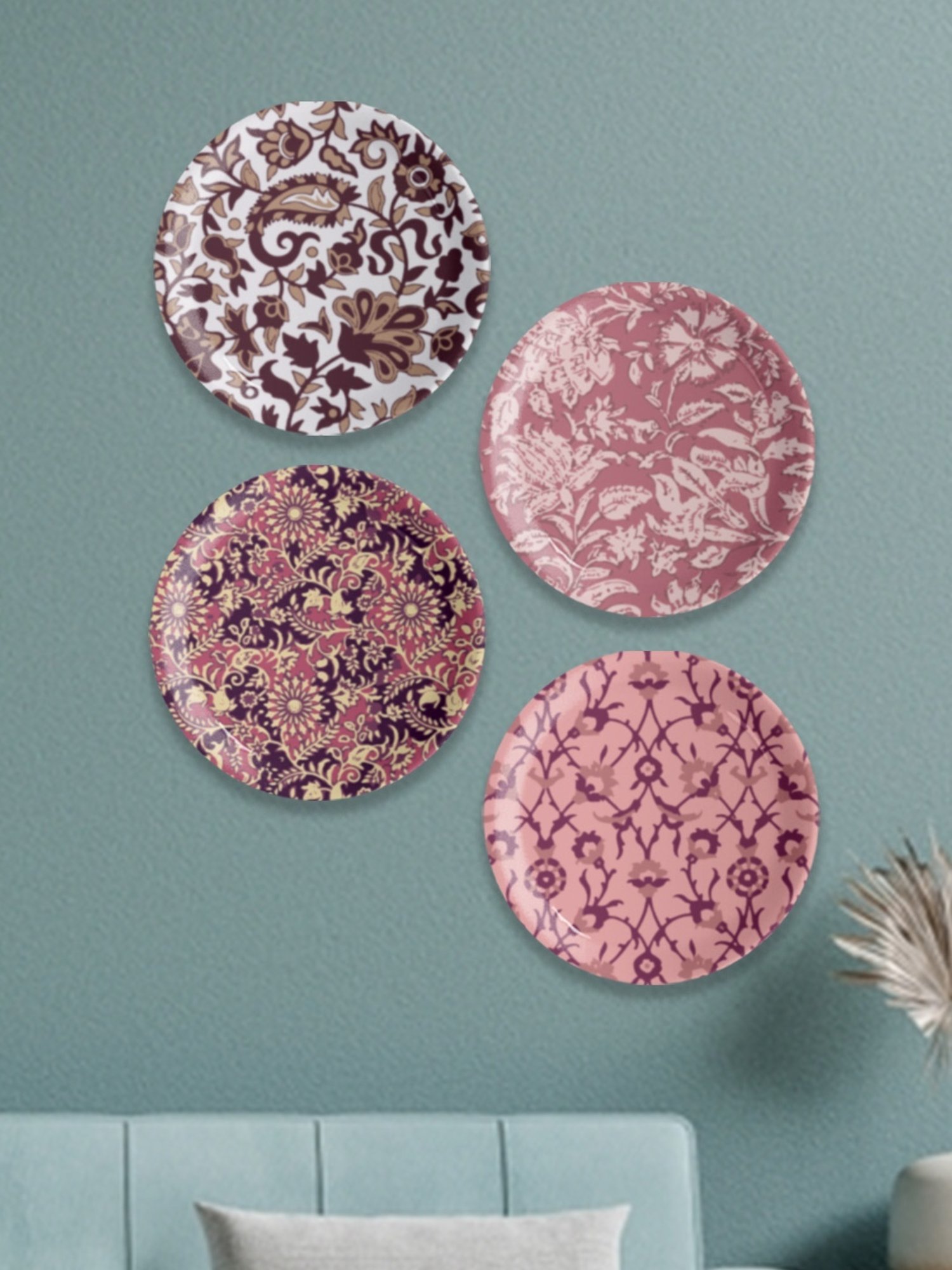 Nestroots Paisley Print Multicolor Porcelain Wall Plate