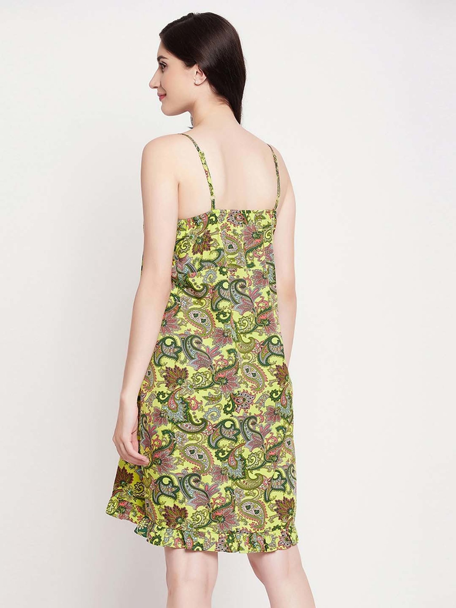 Clovia Green Printed Beachwear