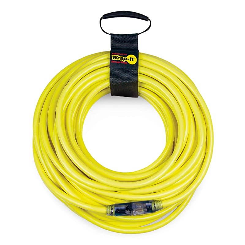 Foot Lighted Outdoor Extension Cord 123 SJTW Heavy Duty Yellow Extension Cable with 3 Prong Grounded Plug for Safety Great for Garden and Major Appliances
