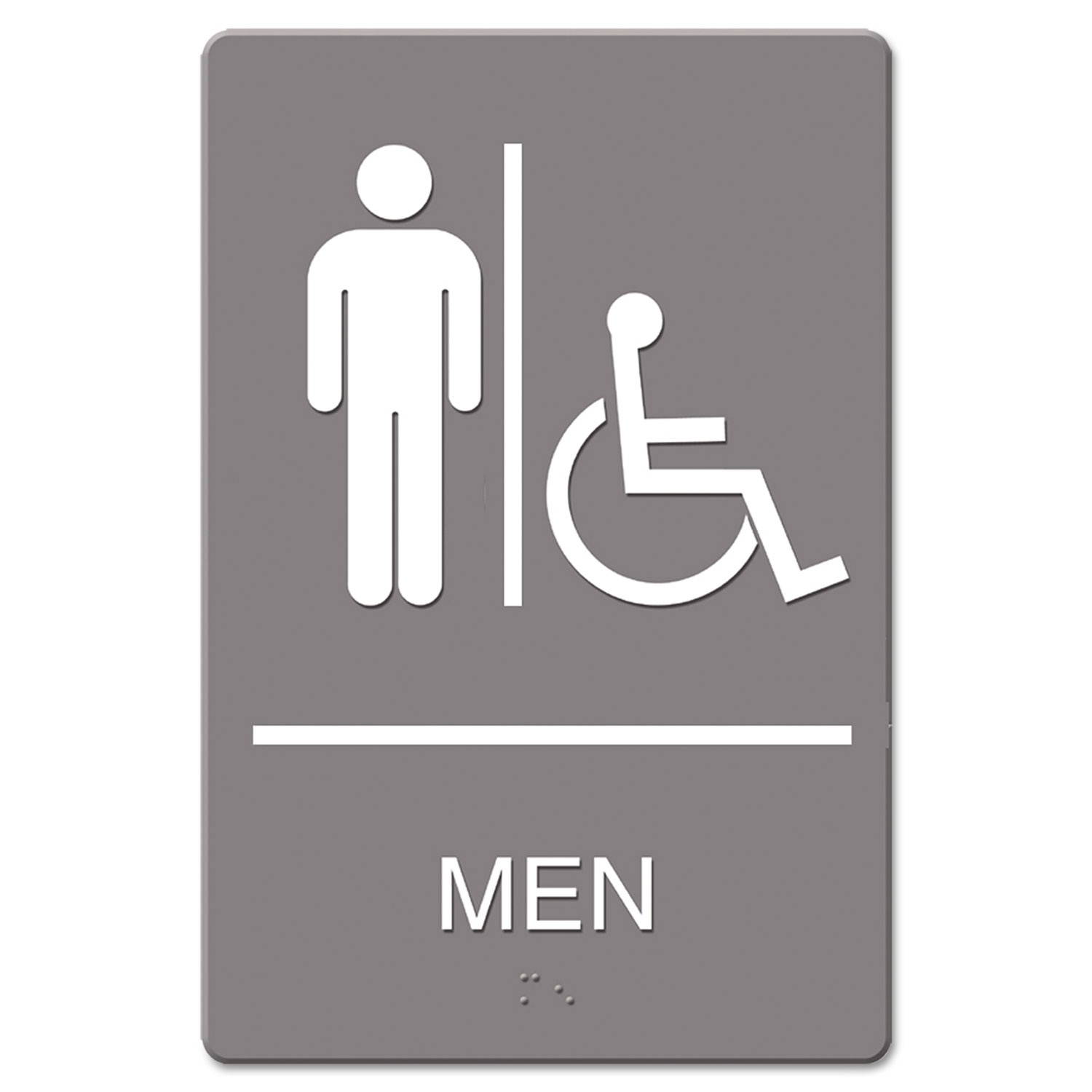 Headline Sign ADA Sign Men Restroom Wheelchair Accessible Symbol Molded Plastic
