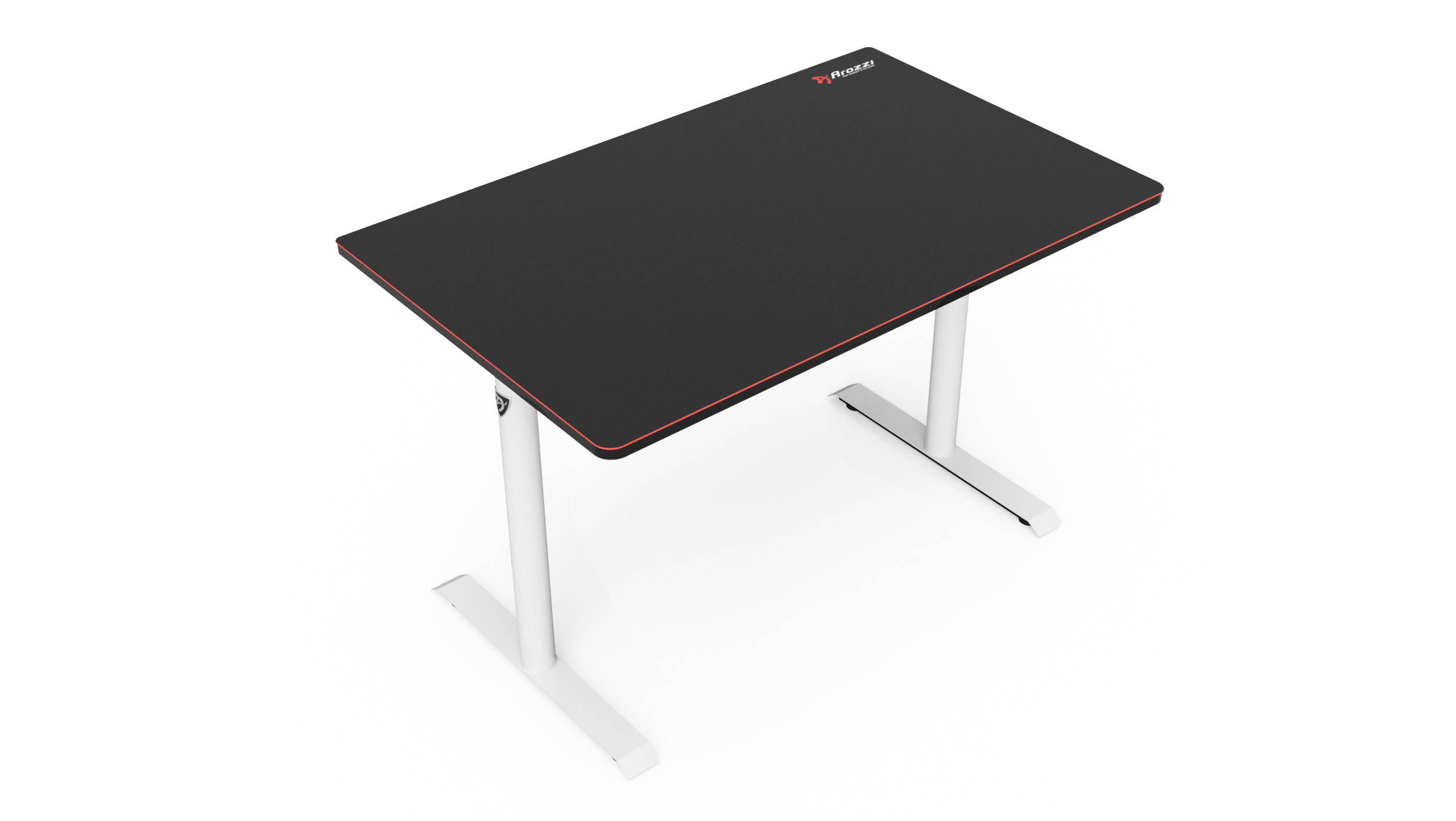 Arozzi Arena Leggero Gaming Desk with Full Surface Mousepad - White