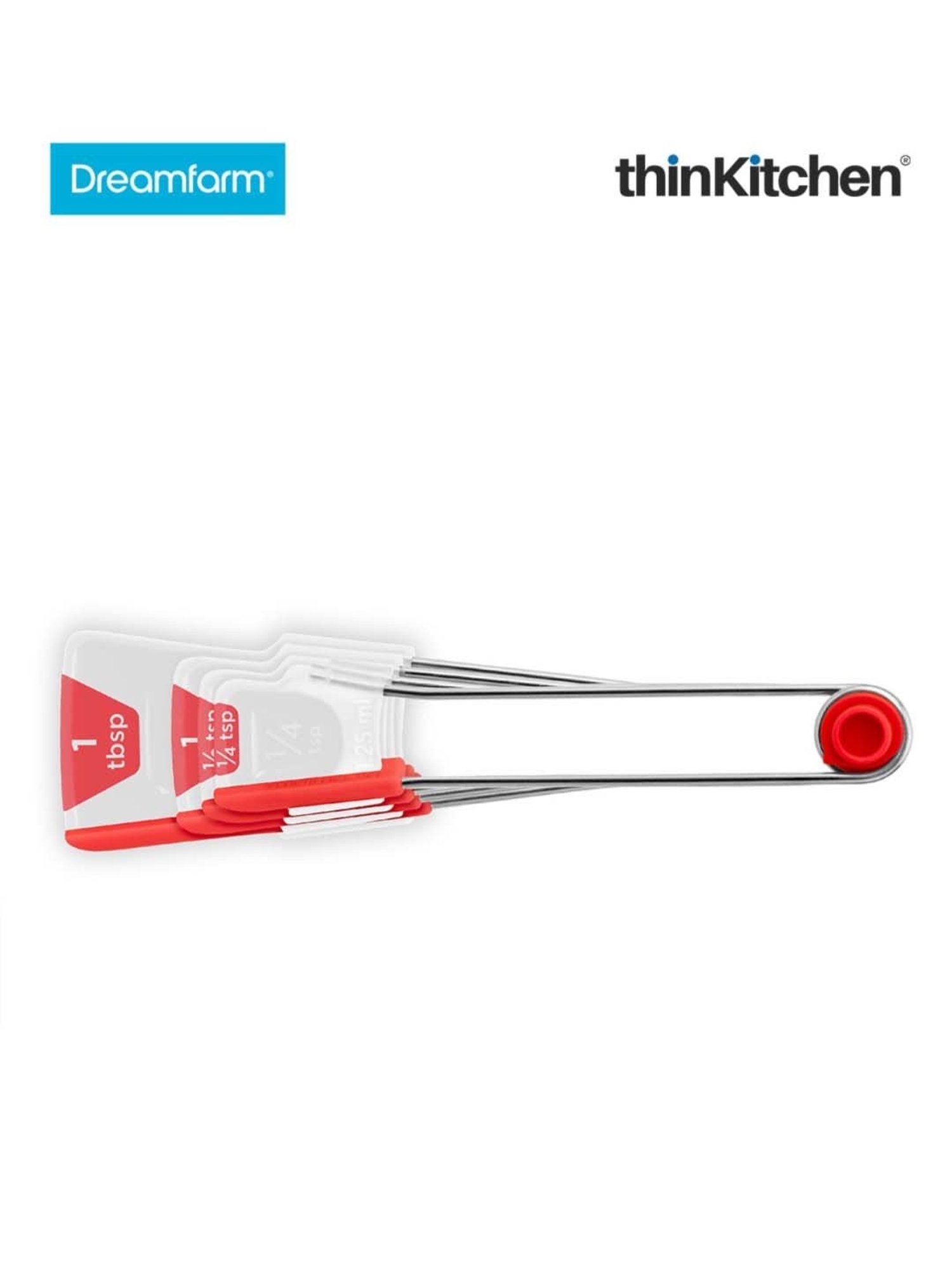 Dreamfarm Red Polypropylene Levoons Self-Leveling Measuring Spoon - Set of 4